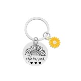 Breloc &bdquo;Life is Good&rdquo;, cu floare pentru prieteni si familie, multicolor