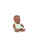 Papusa bebelus educativa 21 cm - Fetita africana, MINILAND