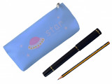 Penar ZEQAS cu un compartiment, incapator, include un pix si un creion, confectionat din piele poliuretanica, model univers, culoare albastru, dimensi