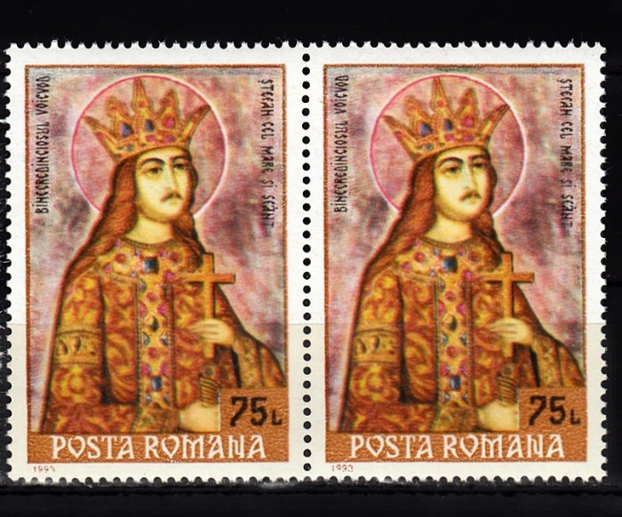A11 TX10 6 - 1993 - Icoane, Sfinti 93 - perechi de doua timbre