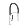 Baterie Bucatarie Negru Avital Trent cu Dus Extractibil, Pipa Pivotanta 180&deg;, Monocomanda, Inalta, Alama/Cupru, 465mm