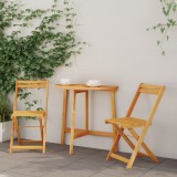 vidaXL Set Bistro Pliabil din Lemn Masiv de Acacia 3 Piese