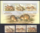 Australia, 2023, fauna, animale disparute, serie si bloc, MNH