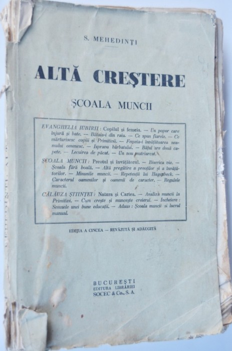 Alta Crestere Scoala Muncii - S. Mehedinti ed. a 5a - 1929