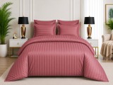 Cumpara ieftin Lenjerie de Pat Damasc Satinat Somon, 6 Piese, Cearsaf cu Elastic 180x200 cm