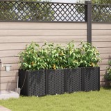VidaXL Ghivece pentru grădină Negru 160 x 40 x 52 cm Oțel