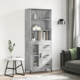 vidaXL Dulap &icirc;nalt, gri beton, 69,5x34x180, lemn compozit