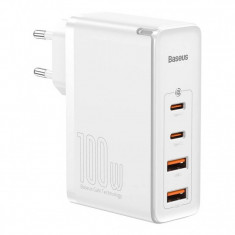 Incarcator retea Baseus GaN2 Pro, 2x USB si 2x USB-C, Quick Charge, 100W, Cablu USB-C inclus, Alb