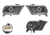 Far Ford Mustang, 02.2009-01.2015, fata, Stanga+Dreapta, doar tip halogen, semnalizare dinamica; cu LED indicator; H1; manual; negru, transparent; tu