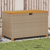 Cutie depozitare gradina bej 110x55x63 cm lemn acacia poliratan GartenMobel Dekor, vidaXL