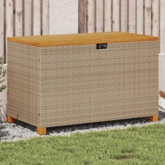 vidaXL Cutie depozitare grădină bej 110x55x63 cm lemn acacia poliratan 366287