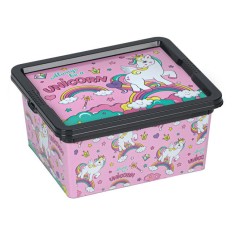Cutie depozitare jucarii, pliabila cu capac, model Unicorn, 2.5L, ConceptSeller foto