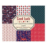 Cumpara ieftin Set 6 coli hartie de impachetat cadouri Good Luck, modele traditionale si moderne japoneze