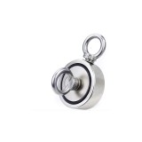 Magnet Foarte Puternic, 6,5 Cm x 2,5 Cm, Cu Doua Carlige Inelare Si Doua Fete