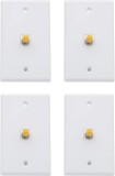 Set de 4 panouri cu un port pentru fibra optica cu adaptor ST SMF/MMF 10Gtek, plastic, alb/galben