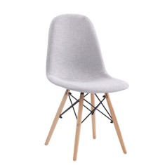 Scaun dining textil gri lemn metal Darela 44.5x51x83 cm