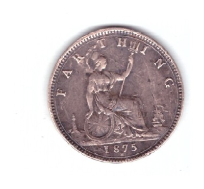 Moneda Anglia 1 farthing 1875 H, stare excelenta, curata foto