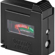 Tester baterii cu display analogic pentru AAA AA C D 9V si N Goobay