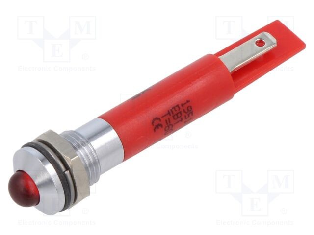 Lampă LED convexă roșie 230VAC &Oslash;8mm 22mcd CML INNOVATIVE TECHNOLOGIES