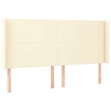 Cumpara ieftin Tablie de pat cu aripioare, crem, 163x16x118/128 cm, piele eco