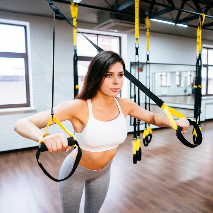 Benzi antrenament Rebel Active TRX P3-1, 2 x 150 cm, maner PP/spuma - Performanta si Confort pentru antrenamente acasa sau sala