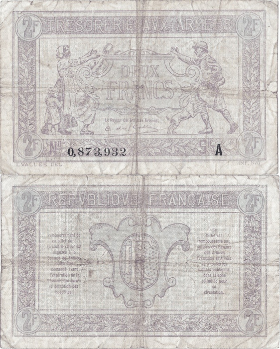 1917, 2 francs (P-M3) - Franța