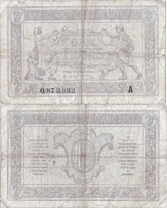 1917, 2 francs (P-M3) - Franța