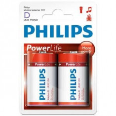 Baterii Alkaline Power Life Tip R20/D Blister 2 Buc - PHI-550011 foto