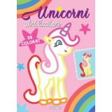 Unicorni stralucitori. De colorat (roz)/***