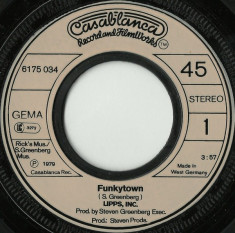 Lipps Inc. - Funkytown (1979, Casablanca) disc vinil single 7&amp;quot; foto