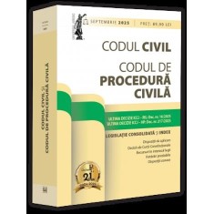 Codul civil si Codul de procedura civila: septembrie 2025. Editie tiparita pe hartie alba, Universul Juridic