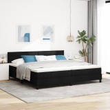 VidaXL Pat cu saltea tip box spring Negru 200x200 cm Material textil
