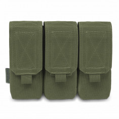 TRIPLE M4 5.56MM MAG POUCH/NON SLIP - RETENTION - 6 MAGS - OLIVE DRAB