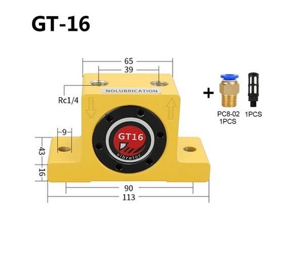 Vibrator pneumatic oscilant tip bilă GT16 oscilare 17000 VPM vibrare 1220 N CH121