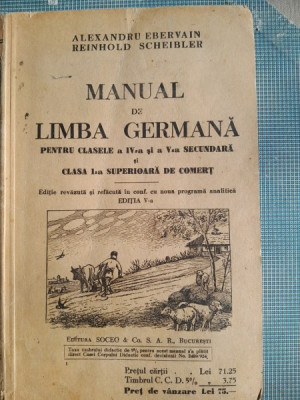 Manual de limba germana pentru clasa a IV si a V-a secundara si clasa I superioara de comert - Alexandru Ebervain foto