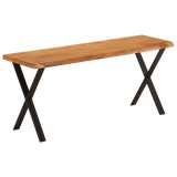 Banca Gossi lemn masiv acacia 105 cm, margini naturale, stil industrial, interior living, hol