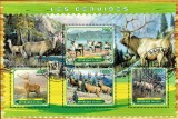 Mali 2022: Timbre cu Cerbi si Caprioare, Set Complet Colita + Bloc, Fauna Salbatica, Colectie Straine Dupa 1950