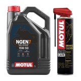 Ulei Motor Motul NGEN7 15W50, 4L, Sintetic Premium, Protectie Superioara, Vascozitate Stabila, Moto, ATV, Standarde Jaso MA2/API SP