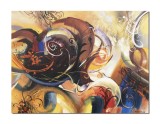 Tablou abstract GIGANT pictat manual, Fantezie, 120x90cm ulei pe panza, gata de expus pe perete