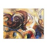 Tablou abstract GIGANT pictat manual, Fantezie, 120x90cm ulei pe panza, gata de expus pe perete