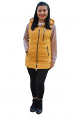 Jacheta tip vesta Denise cu model asimetric, 3d-heart ,nuanta de galben foto