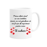 Cana alba personalizata prima data cand ne-am intalnit... Te iubesc, INOVATIX&reg;. 330ml