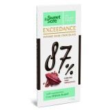 CIOCOLATA &quot;EXCEEDANCE&quot; AMARUIE 87% CU INDULCITOR DIN STEVIA 90gr &quot;SWEET &amp; SAFE&quot;