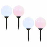 vidaXL Lămpi solare de exterior, 4 buc., 30 cm, RGB, sferic, LED 277127