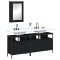 vidaXL Set mobilier de baie, 3 piese, negru, lemn compozit 3214785