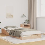vidaXL Cadru de pat de podea Maro 100 x 220 cm Lemn de brad solid