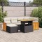 vidaXL Set canapele grădină perne 7 piese negru, poliratan/lemn acacia 3327731