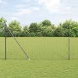 VidaXL St&acirc;lpi de gard cu v&acirc;rf 7 buc &Oslash;32 mm 170 cm Oțel galvanizat