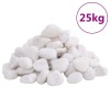 VidaXL Pietricele lustruite, 25 kg, alb, 2-5 cm 155330