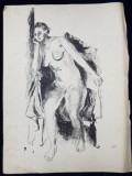 LUCRETIA MIHAIL SILION , NUD PE FOTOLIU , GRAFICA , 1936